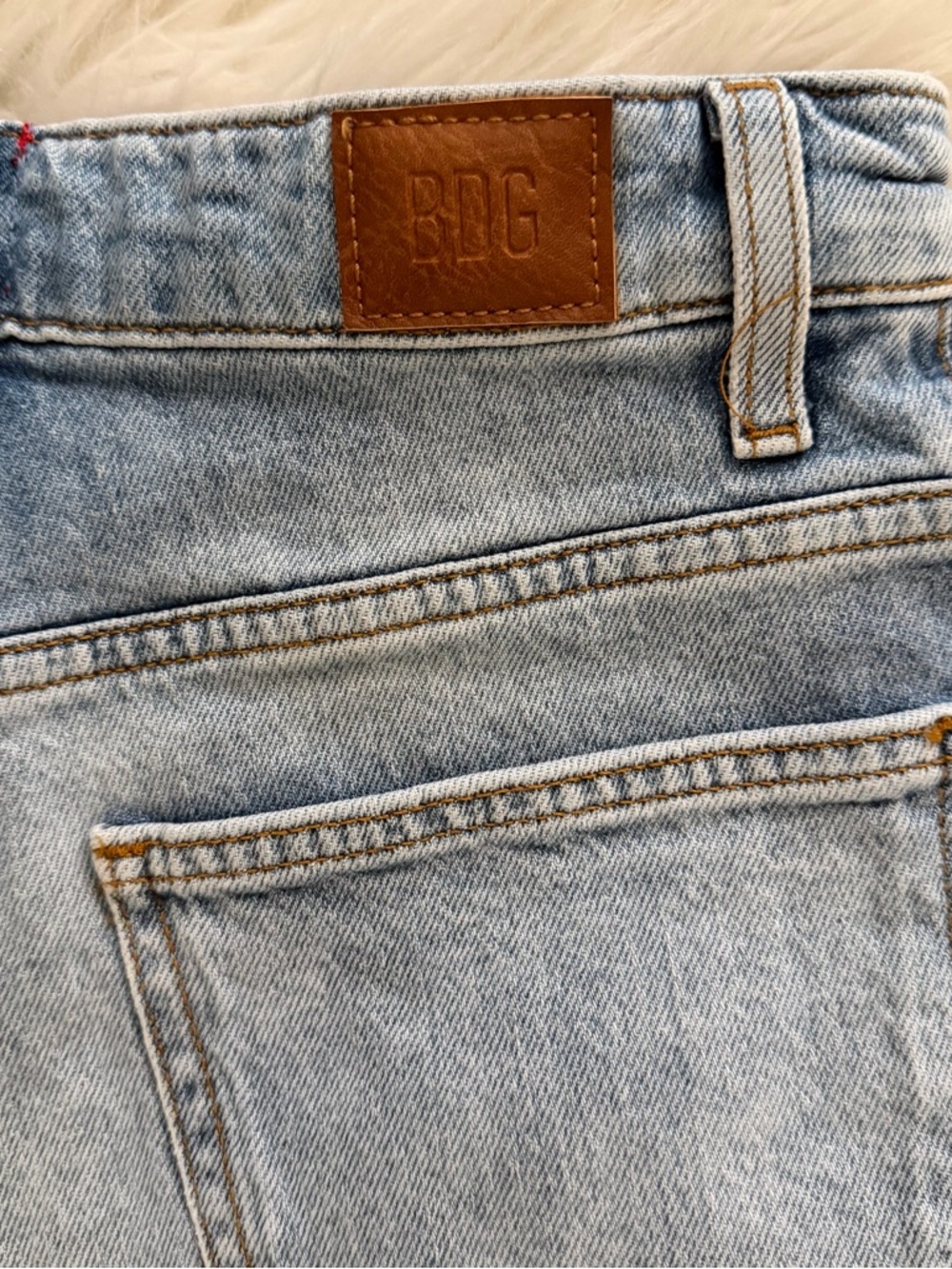 BDG Light Wash High-Rise Rolled Hem Denim Shorts - Picture 7 of 8